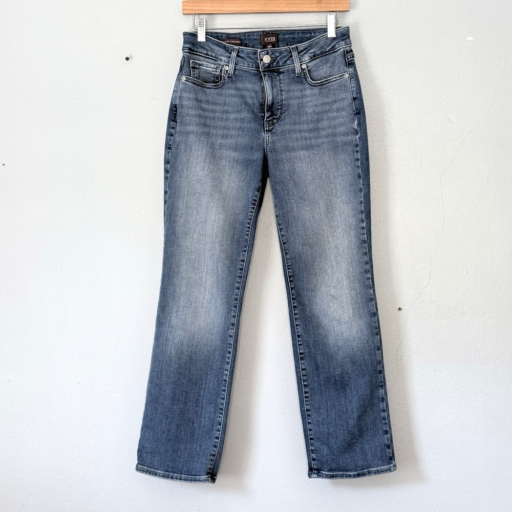 NYDJ Jeans Size 8 Petite Short Marilyn Straight Leg Capsule Classic Made In USA